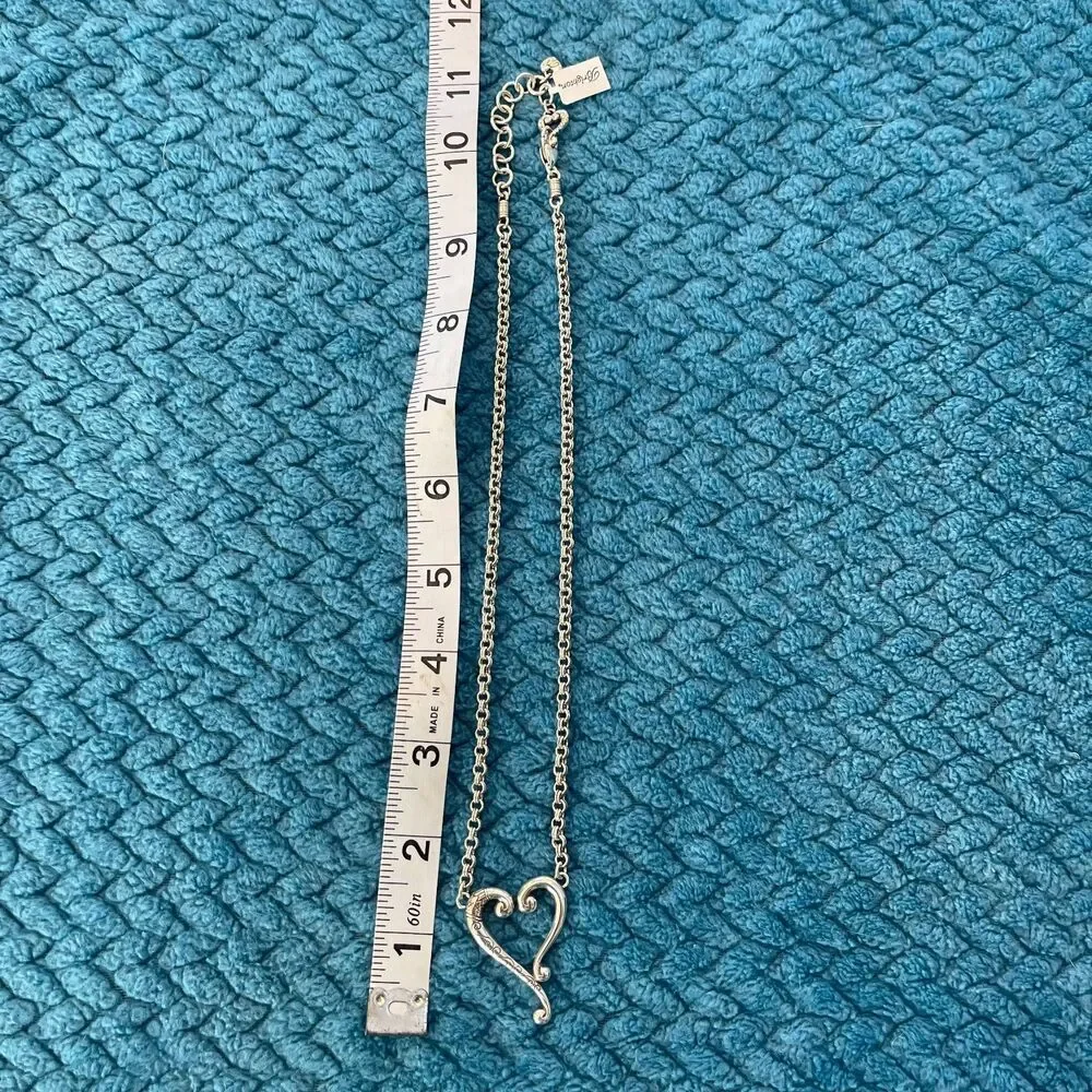 Brighton Adore Me Tuscan Open Heart Silver Necklace NWT Storage Bag - Picture 6 of 9